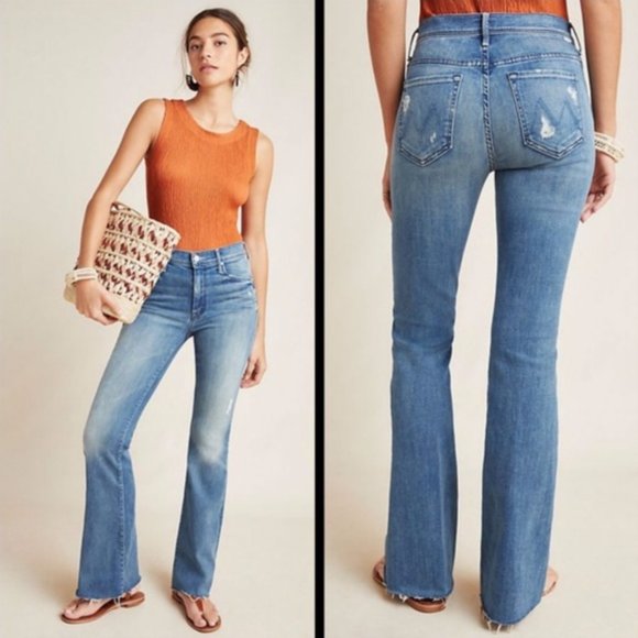 MOTHER Denim - NWT MOTHER Weekender Fray Flared High Rise Jeans